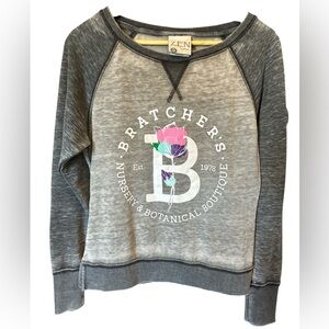 Adorable Gray Light Floral Sweatshirt Size Small